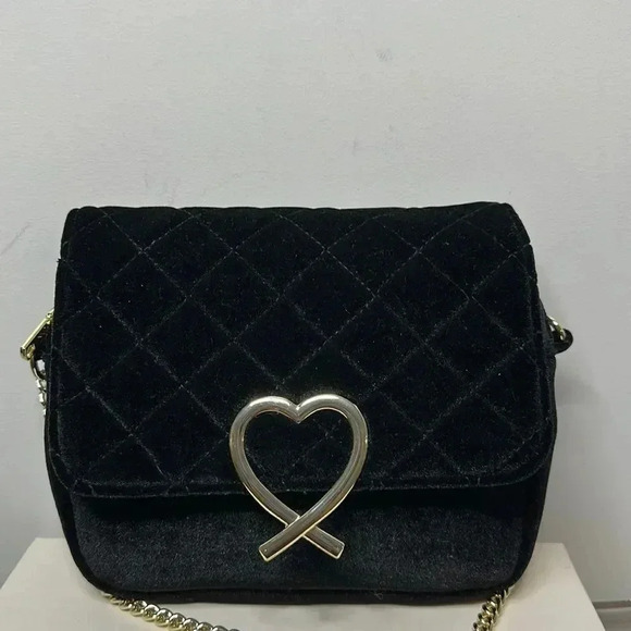 H&M Black with Gold Heart Crossbody Bag - Picture 1 of 12